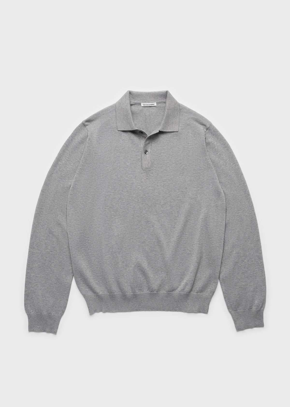 Knitted Polo Shirt in Gery made from organic cotton - Unrecorded - Alternate Men