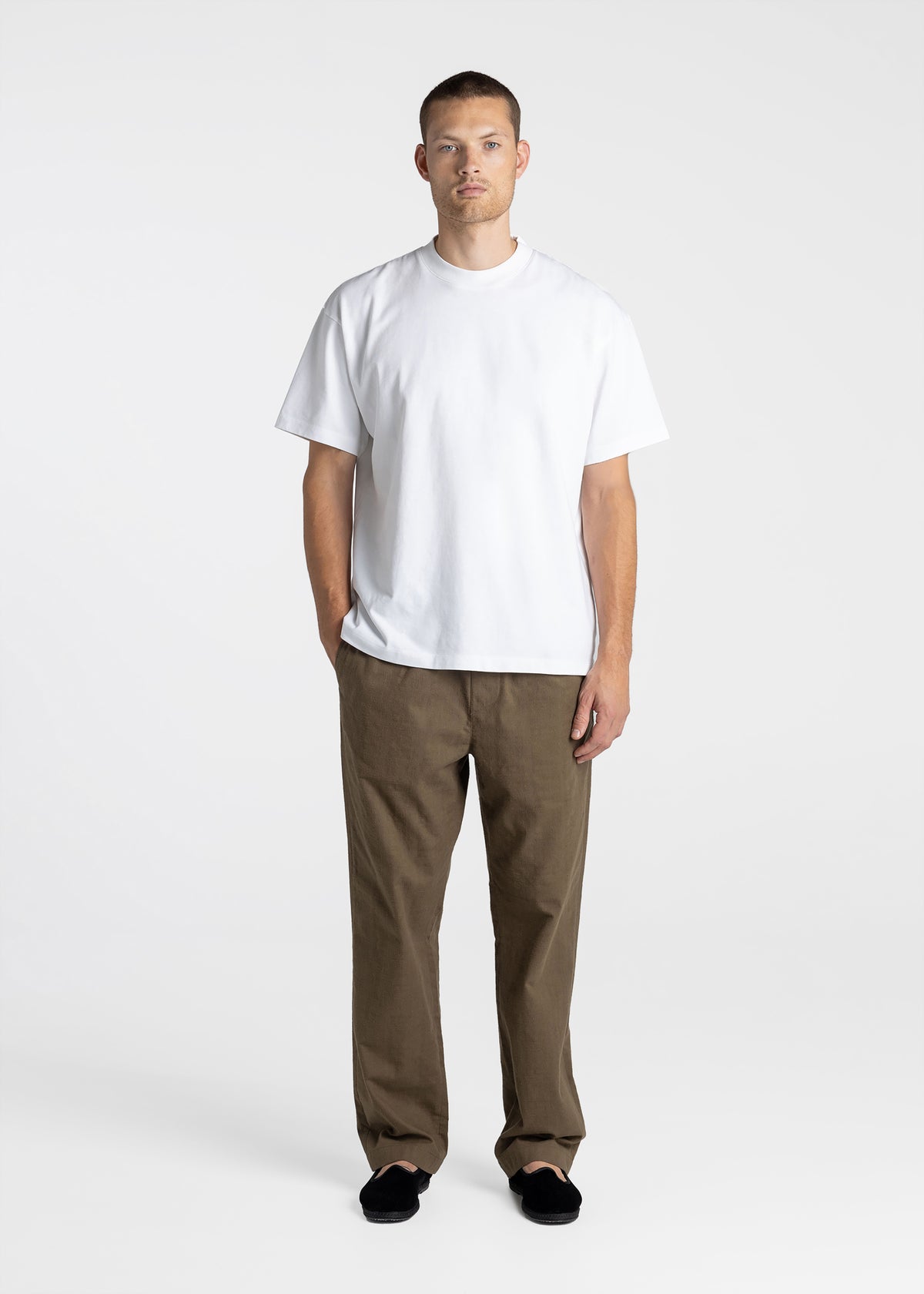 Heavyweight Boxy T-Shirt White - Front Men