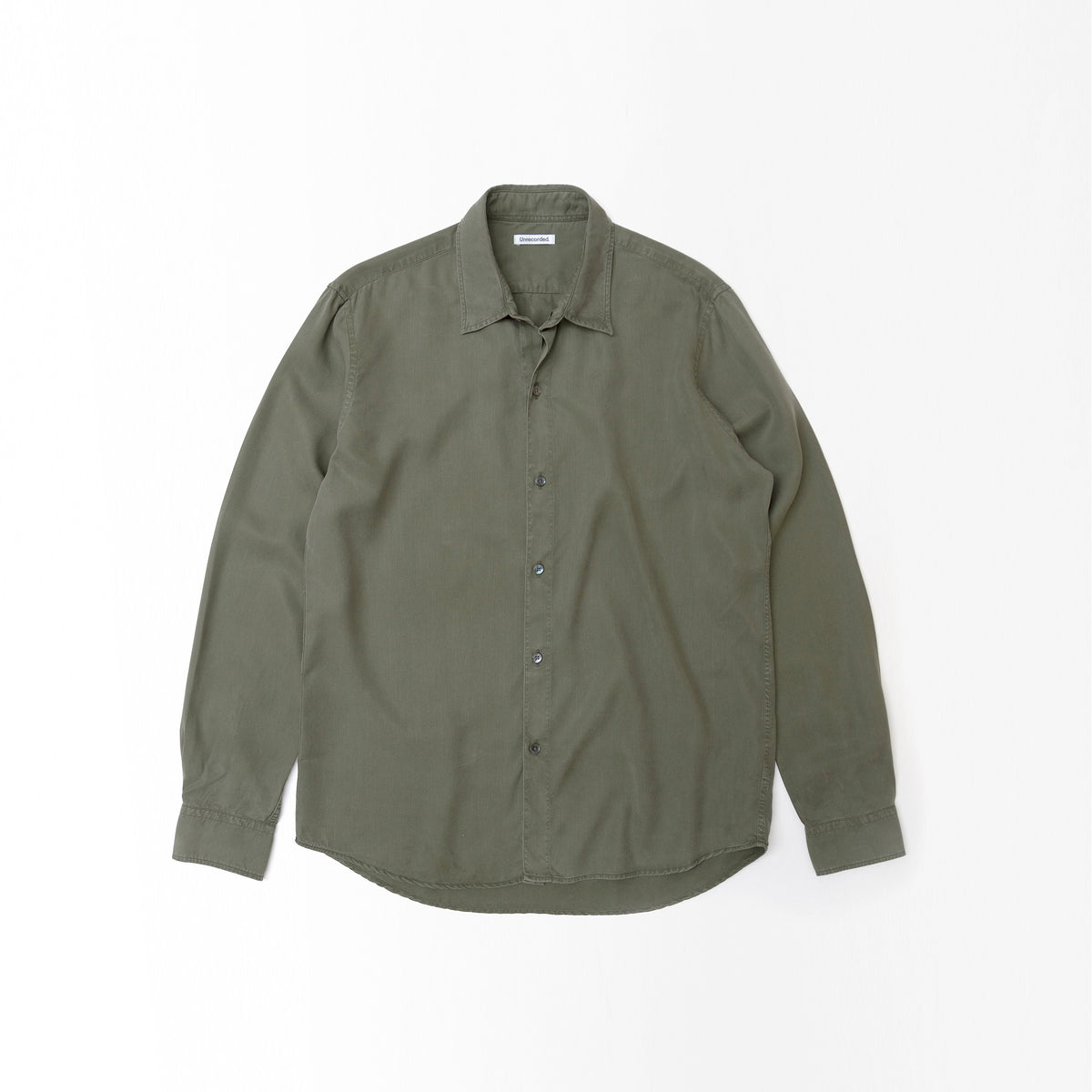 Unrecorded Shirt No2 Dark Green made from Tencel  - Front Men - Front Women