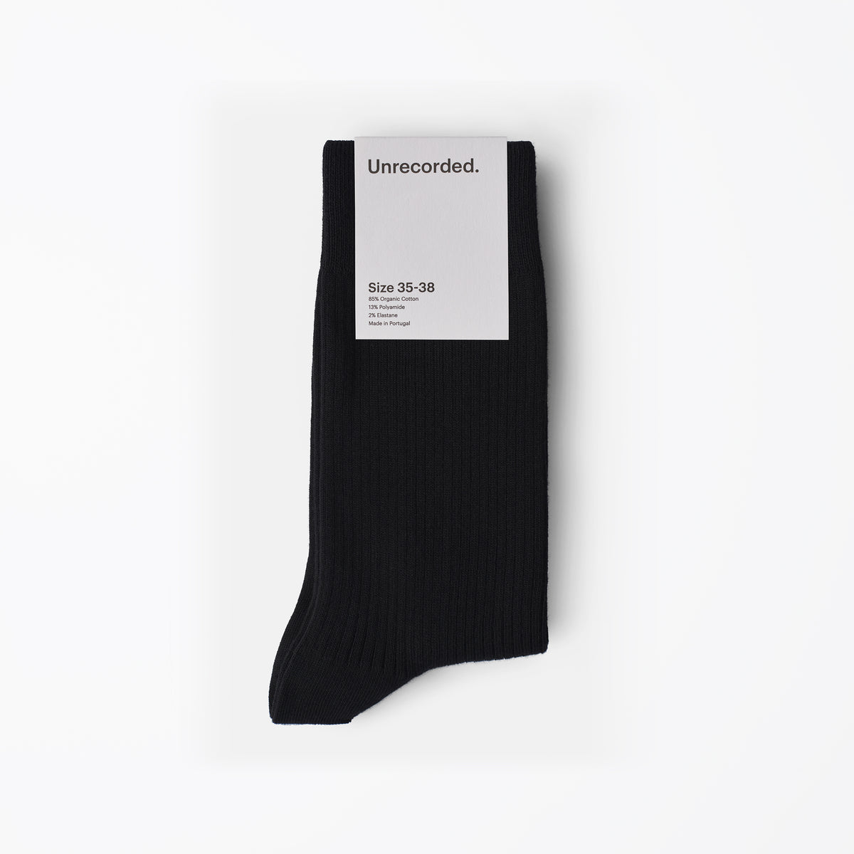 Socks Black knitted in Portugal from an organic cotton blend - Front Women - Front Men