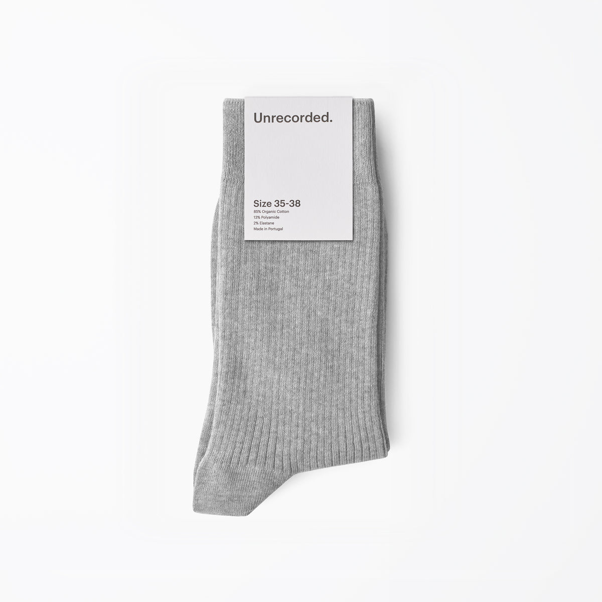 Socks Grey knitted in Portugal from an organic cotton blend - Front Women - Front Men