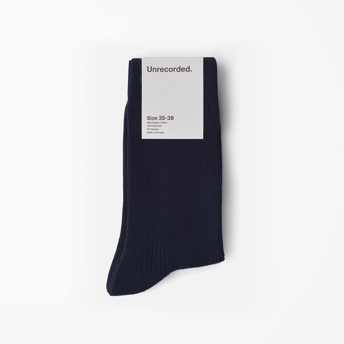 Socks Navy knitted in Portugal from an organic cotton blend - Front Women - Front Men