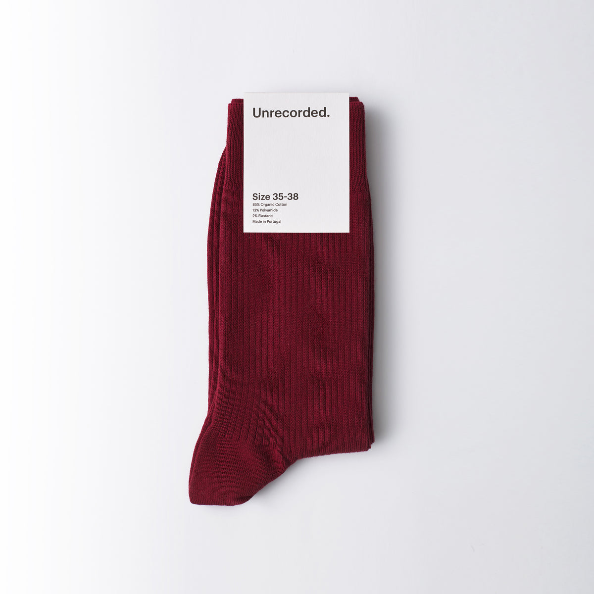 Socks Red knitted in Portugal from an organic cotton blend - Front Women - Front Men