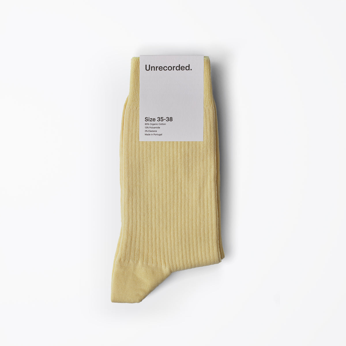 Socks Yellow knitted in Portugal from an organic cotton blend - Front Women - Front Men
