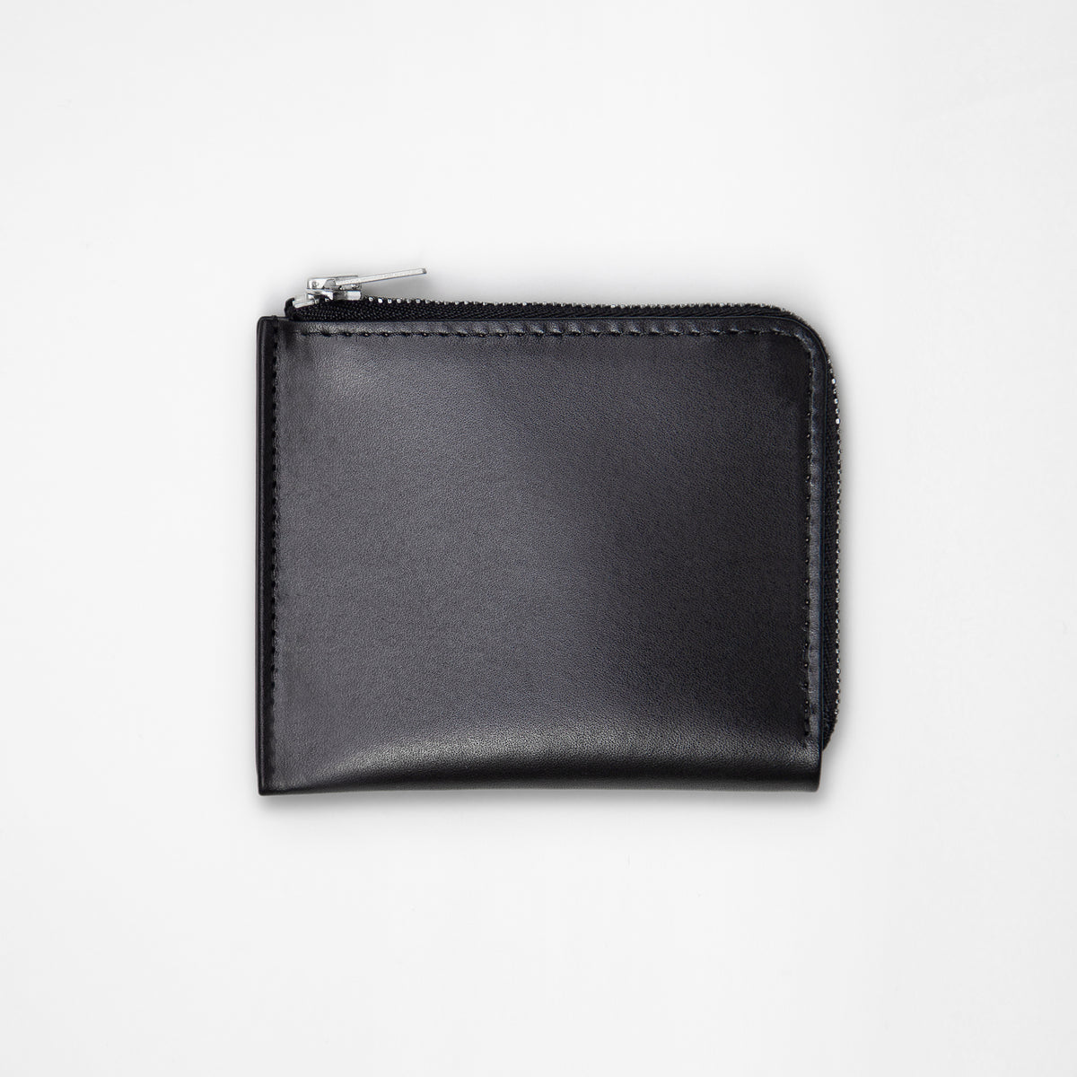 Corner Zip Wallet Black made from 100% vegetable tanned Italian cowhide leather - Front Women - Front Men