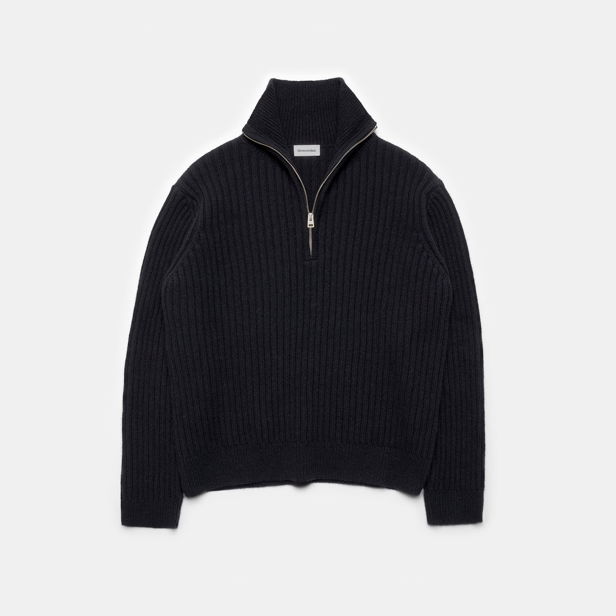 Half Zip Wool Sweater Black - Front Men 