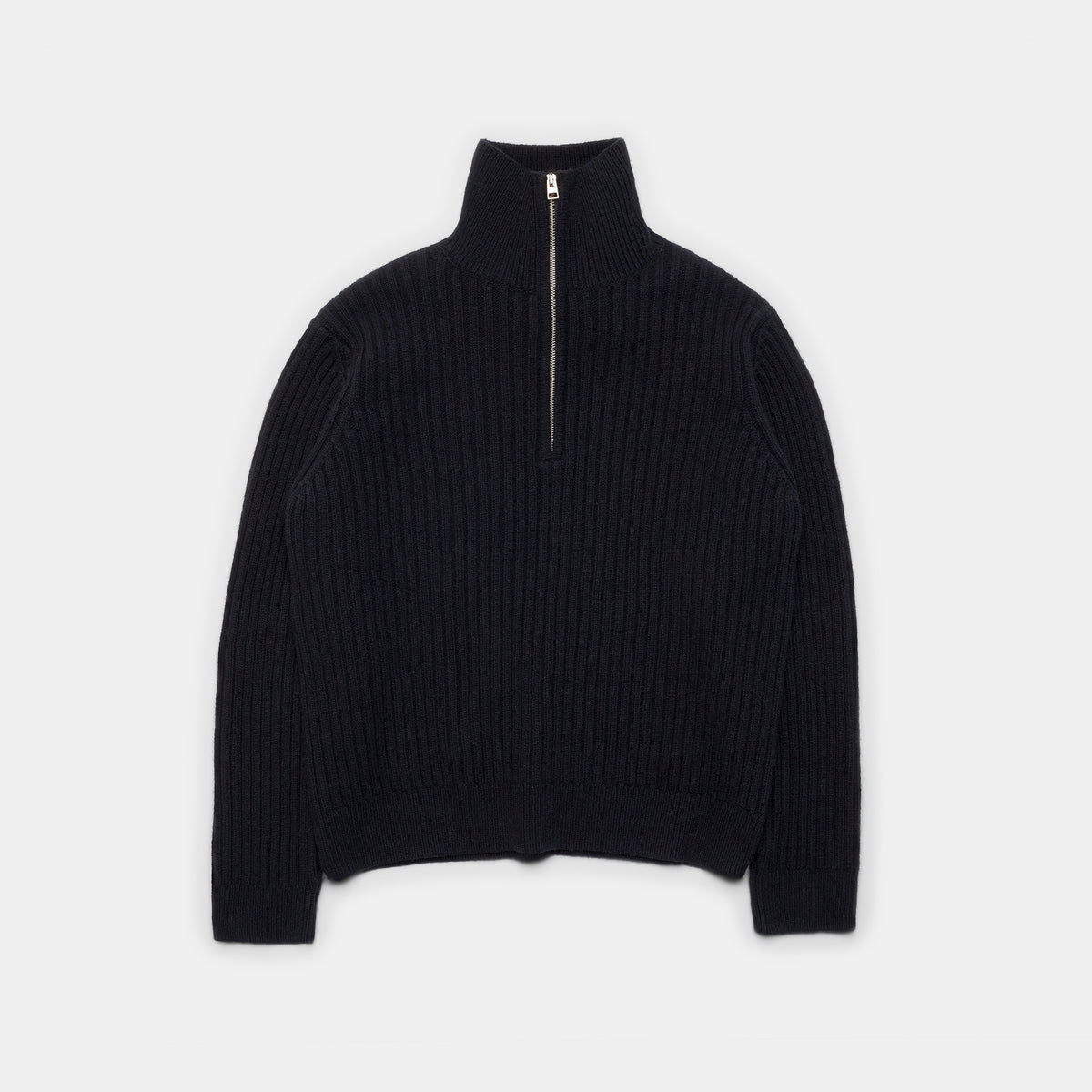 Half Zip Wool Sweater Black - Alternate Men 