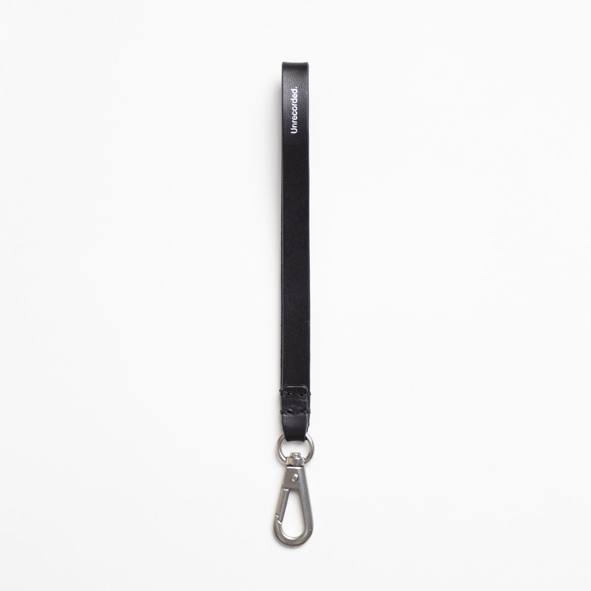 Keychain Black made from 100% vegetable tanned Italian cowhide leather - Front Women - Front Men