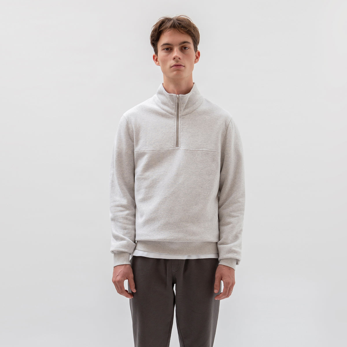 Half-Zip Sweater in Grey made from organic cotton -  Alternate Men - Only Men