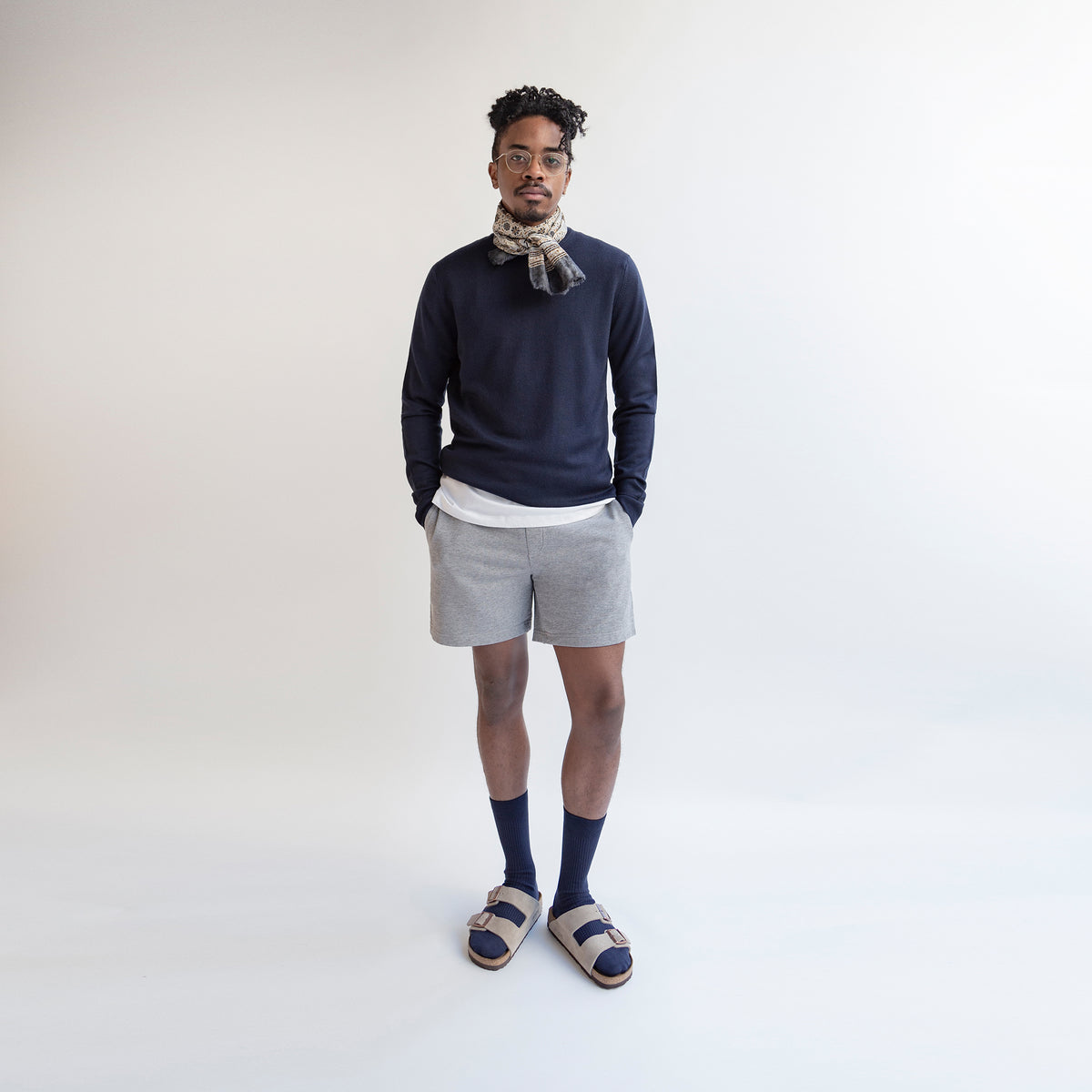 Merino Sweater Navy made from Australian Extrafine Merino Wool - Alternate Men - Only Men