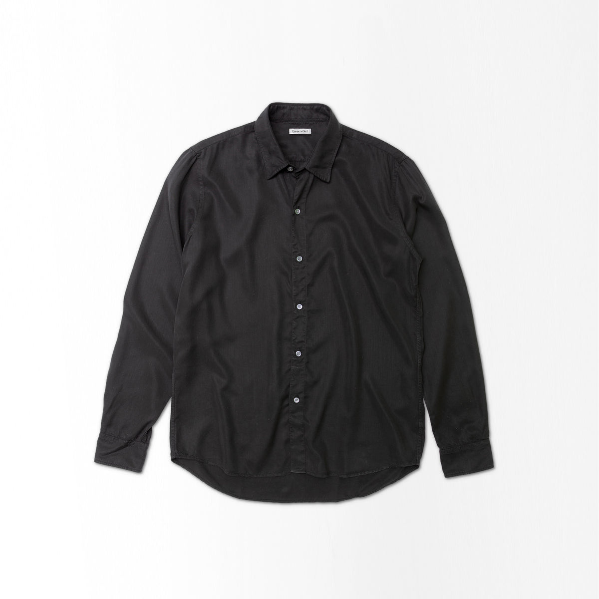 Unrecorded Shirt No2 in Black made from Tencel - Front Men - Alternate Women